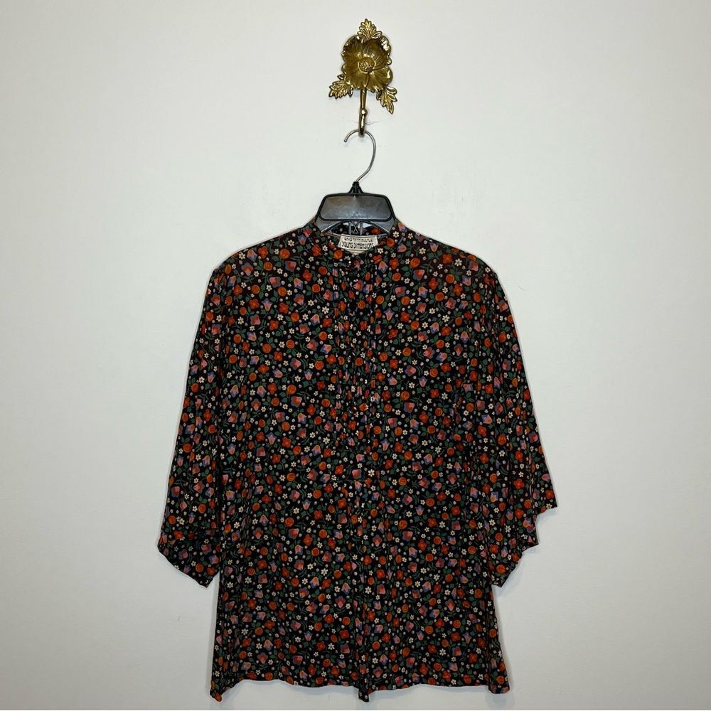 Vintage Saks Fifth Ave Floral Blouse 12